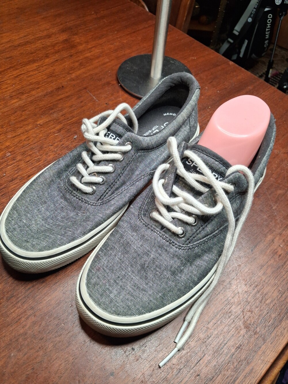 Sperry Striper II CVO Men's Sneakers STS18845 Canvas Grey Mens Shoes 8M EUC